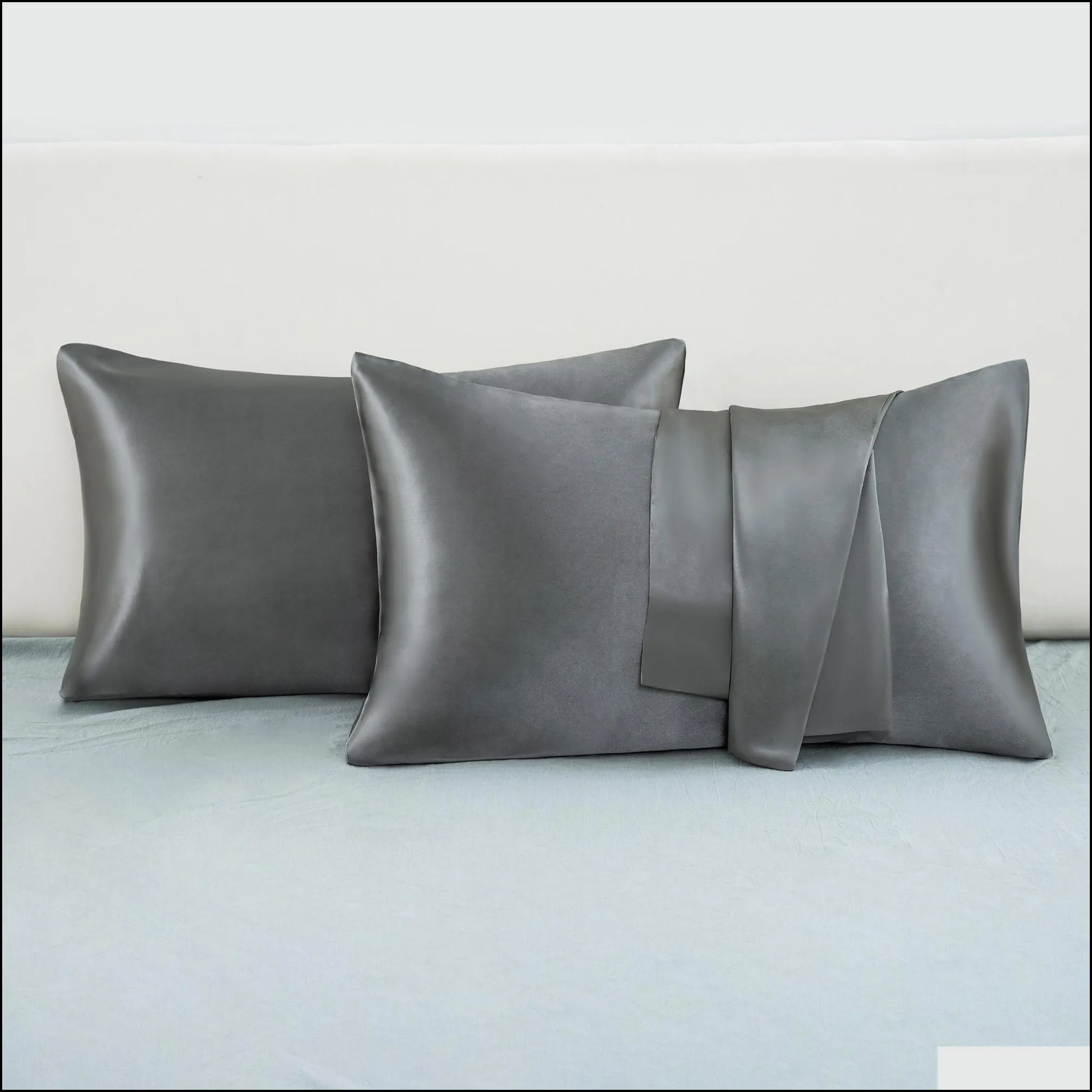silk emulation satin pillowcase 20x26 20x30 20x36 inch solid color pillow cover summer ice silk pillow case bedding supplier
