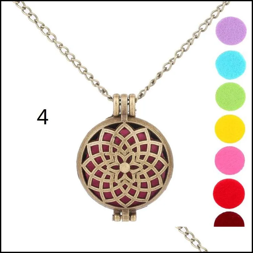 aroma diffuser necklace open lockets pendant perfume essential oil locket necklace 70cm chain with felt pads