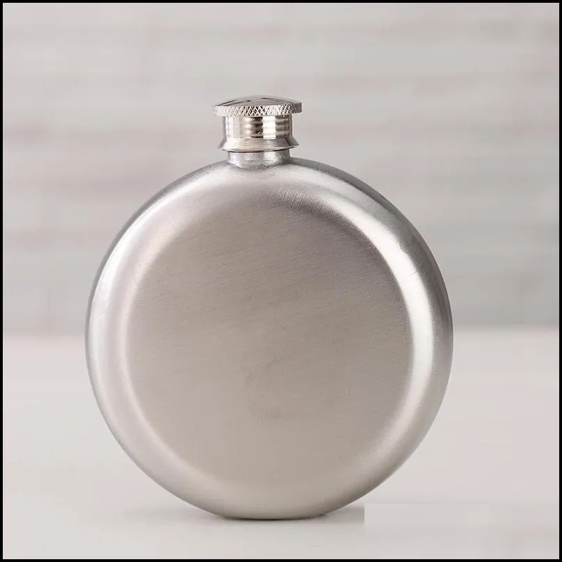 5oz mirror smooth men portable stainless steel portable round flagon small funnel pocket flagon hip flasks