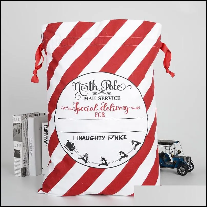 drawstring christmas gift bags new heavy santa canvas santa claus sack bags for kids xmas gift bags