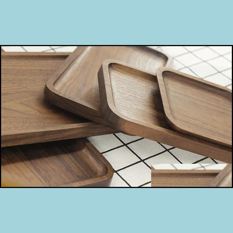 black walnut tray pad wooden food fruits cake dessert serving trays snack dessert pizza sushi bread plate