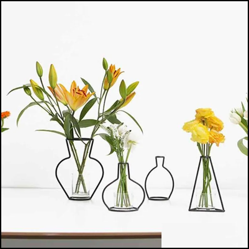 creative iron vase planter rack flower pots shelf bardian iron vase decoration soilless pots organizer home decoration accessories