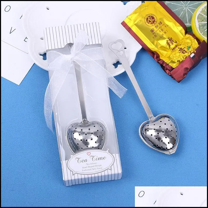 heartshaped tea leak wedding gifts for guests favors souvenirs boda strainers filter bags infuser kitchen accessories office