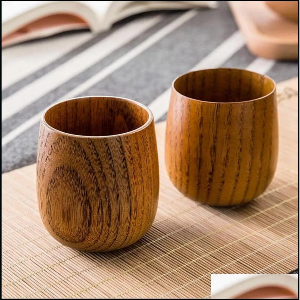 wooden tea cup 5oz natural wood wine glasses 150ml wooden coffe mugs beer juice milk cups