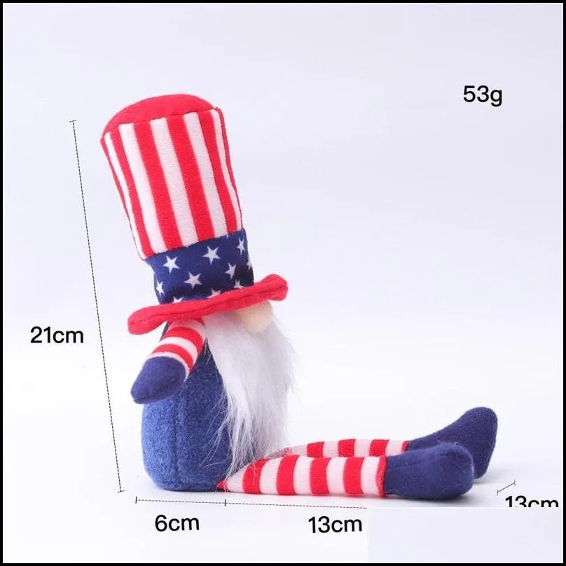 american independence day gnome red blue handmade patriotic dwarf doll kids 4th of july gift home decoration