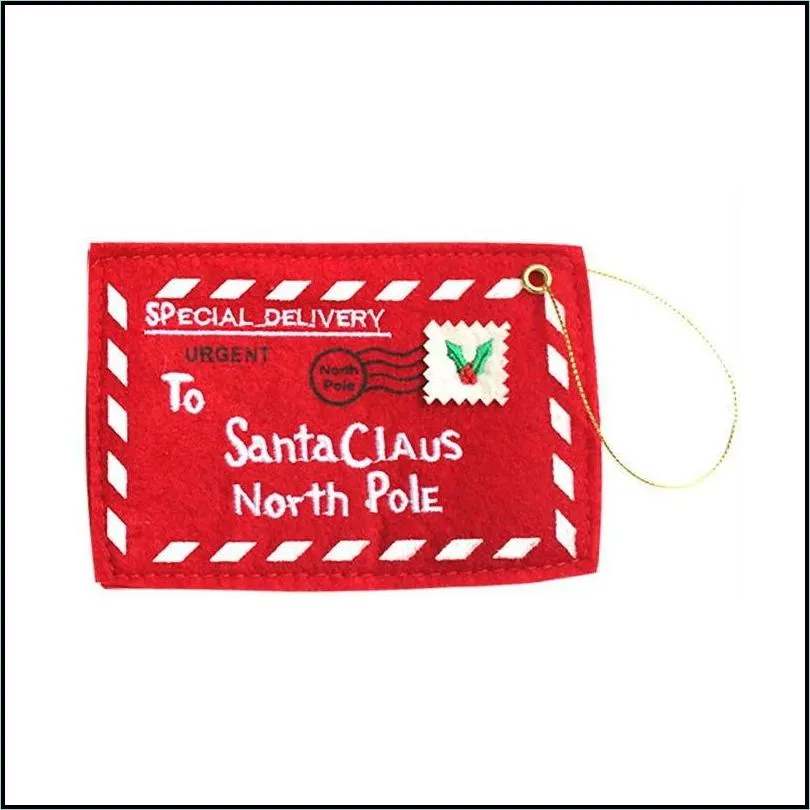 christmas santa claus letter red envelope embroidery card candy bag christmas gifts packing bag christmas supplies