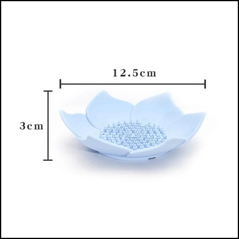flower silicone soap tray lotus shape draining soap dish holder portable soaps dishes toilet bathroom accessories