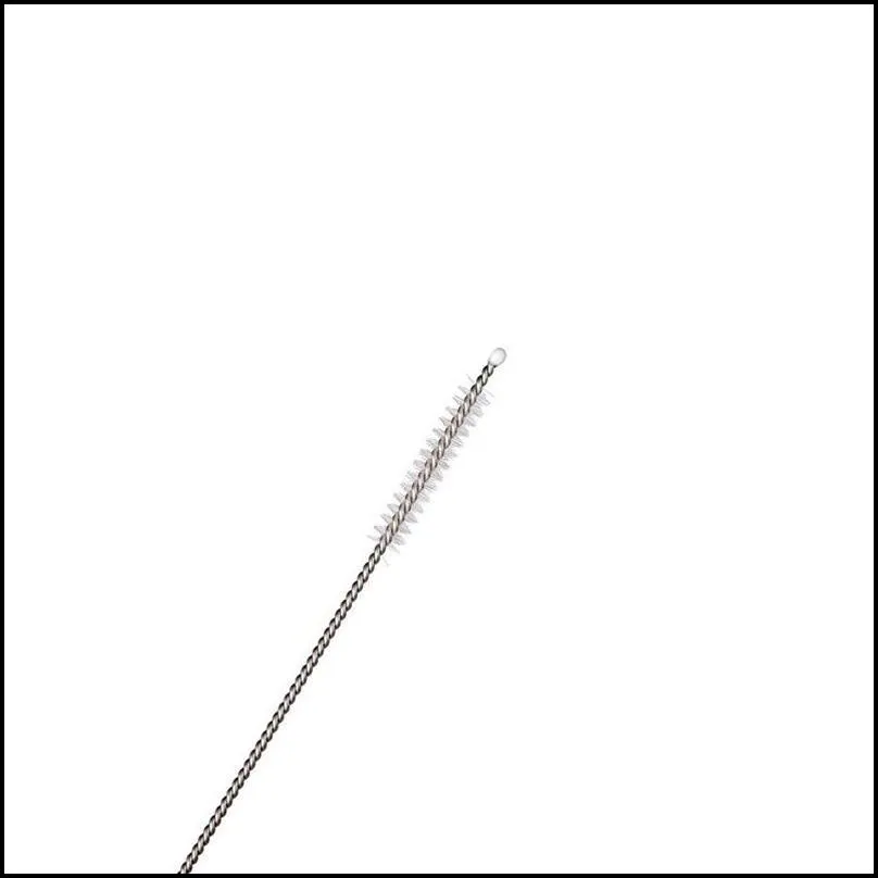 drinking stainless steel straw brush metal reusable cocktail drinking straw cleaner brushes nylon brush for straw