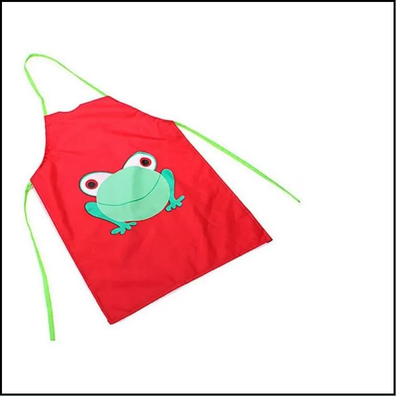 cartoon frog pattern kids children waterproof painting eating apron girl boy lovely painting cooking apron 5 color available