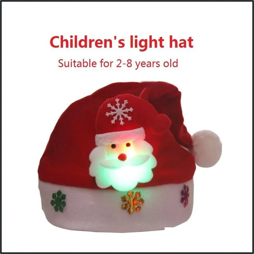 child led christmas lighting hat santa claus reindeer snowman xmas gifts cap night lamp lighting decoration