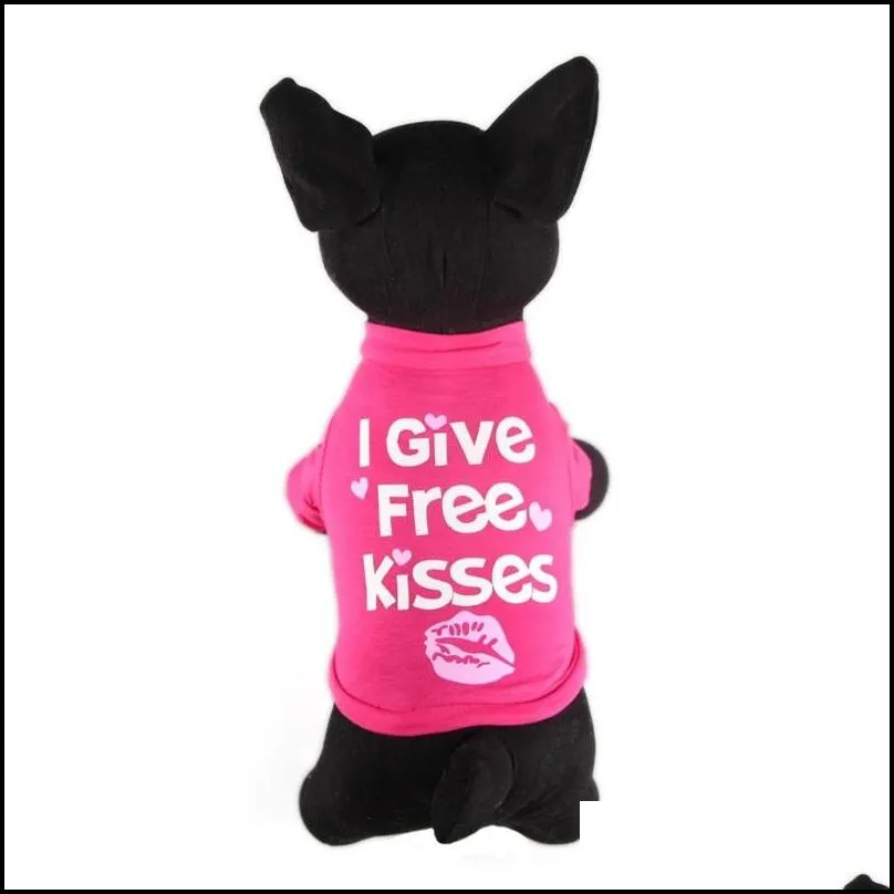 pets coats pet cat dog clothes summer i give kisses style pupppy doggy t shirt vest girl dog apparel