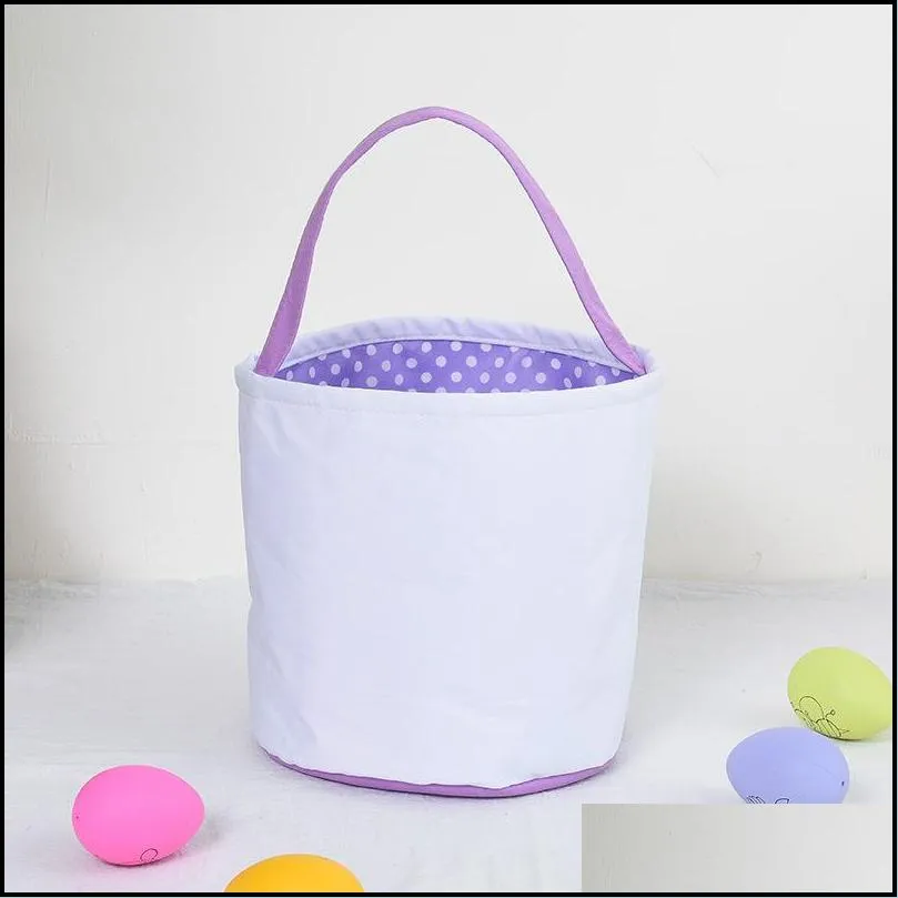 easter bunny basket blank polyester cloth candy egg baskets for easter spring party kids toys