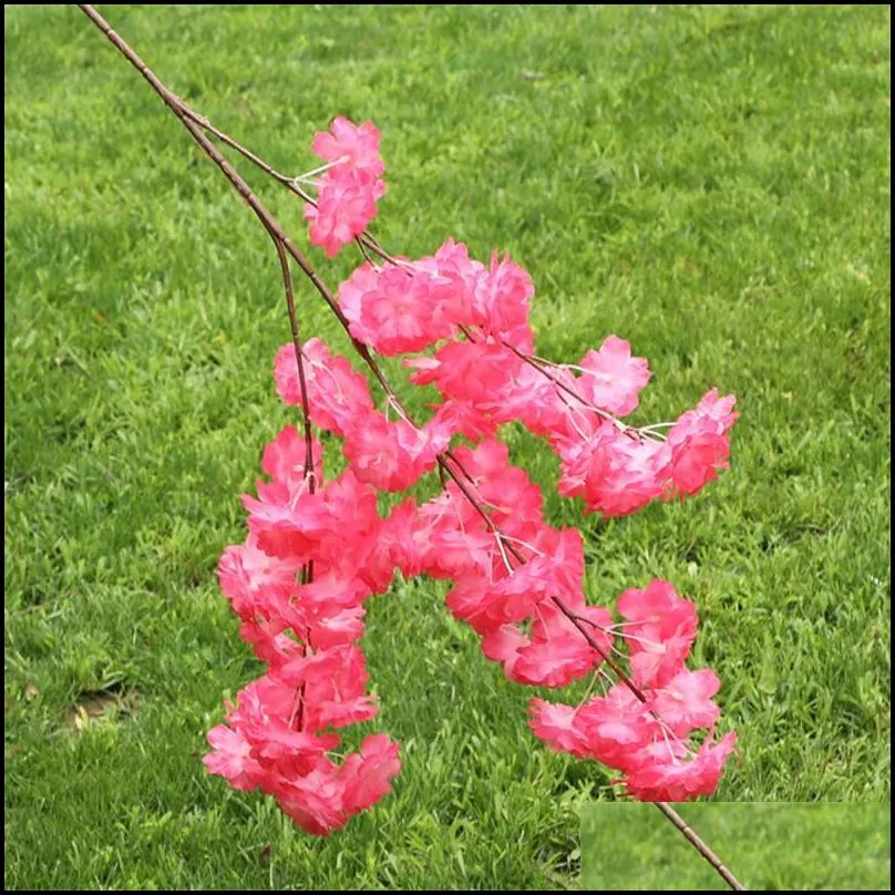 artificial cherry blossom flowers long stem simulation sakura branches flower for home wedding party decoration