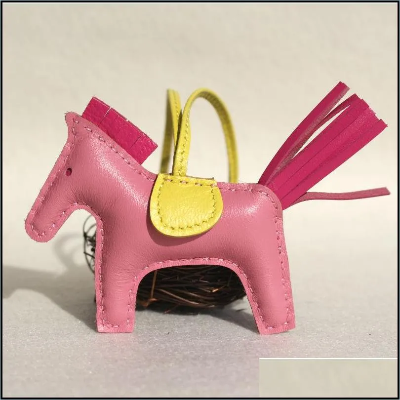 horse women bag pendant mini pu horse keychain pendant ladies bag backpack tassel horse key chains