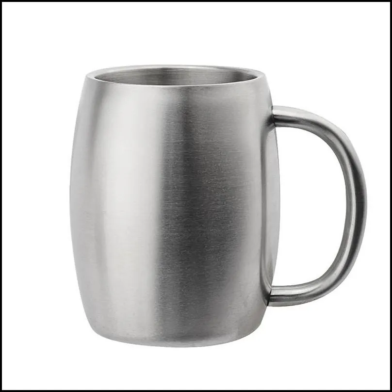stainless steel mug coffee beer cup double wall water mug traveling outdoor camping sports mugs for home bar 400ml