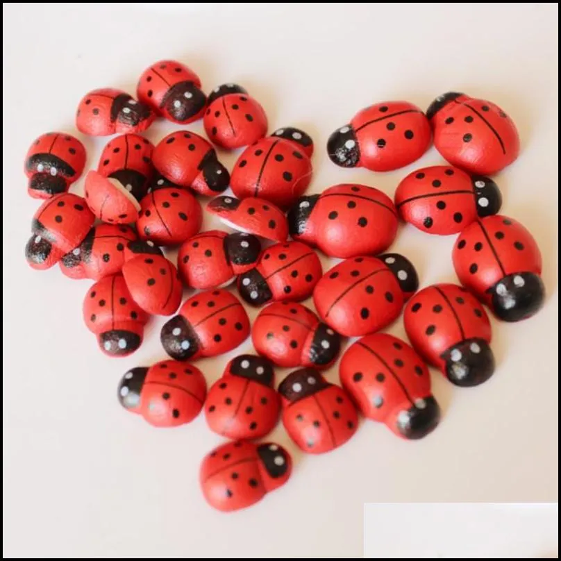mini red artificial mini ladybugs cabochon ladybug kawaii crafts decoration for fairy garden miniatures micro landscape