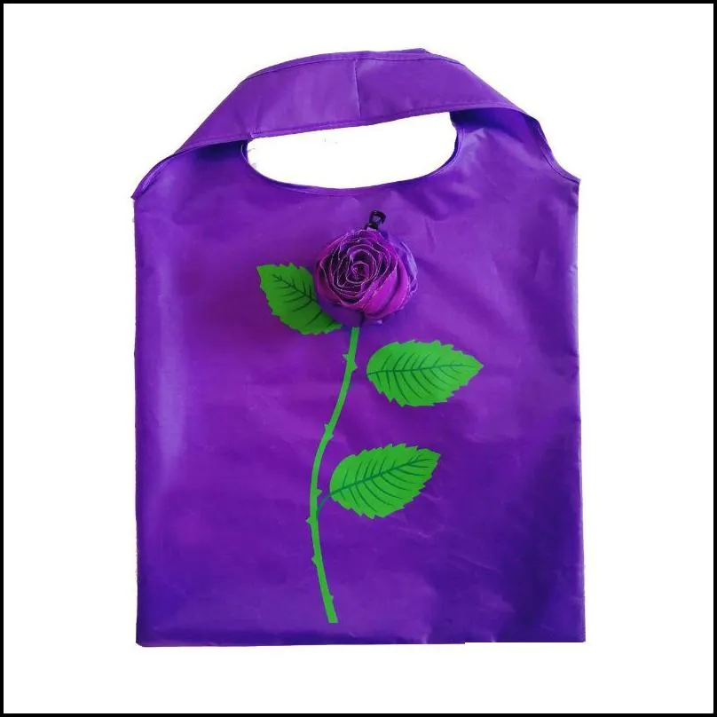 rose flower shape foldable storage bag handbag eco reusable environmental shopping bags folding grocery large bag