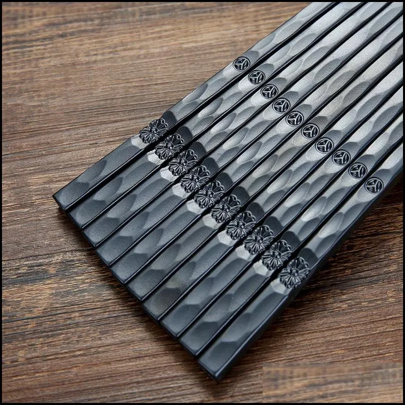 glass fiber alloy chopsticks black reusable dishwasher safe sushi fast food noodles chop sticks chinese cutlery