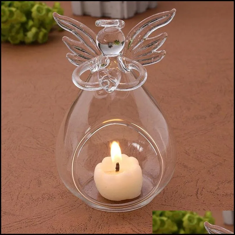 angel glass candlestick crystal hanging tea light candle holder home decor candlestick house home candle holders