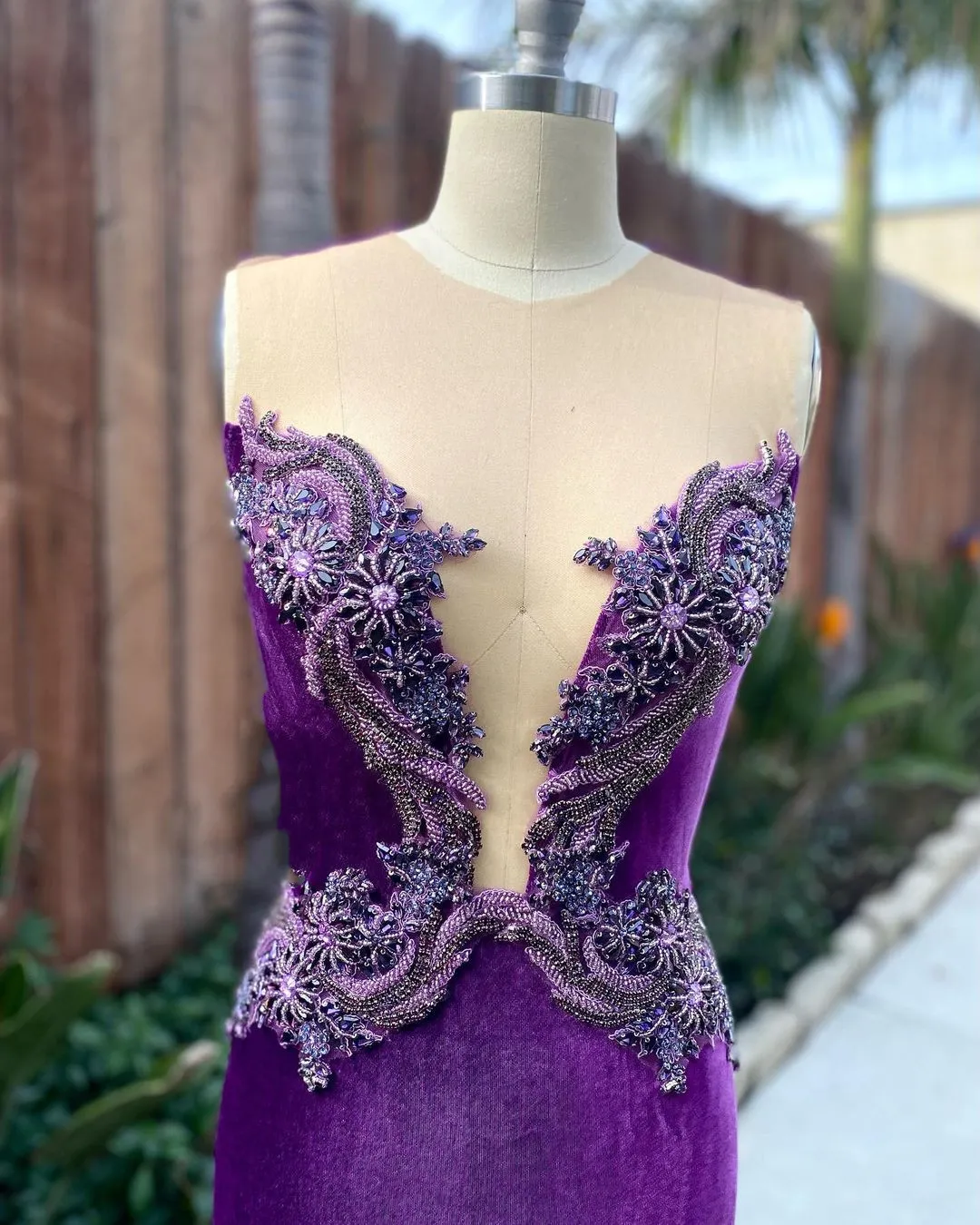 2023 Arabic Aso Ebi Purple Mermaid Prom Dress Beaded Crystals Evening Formal Party Second Reception Birthday Engagement Gowns Dresses Robe De Soiree ZJ2058