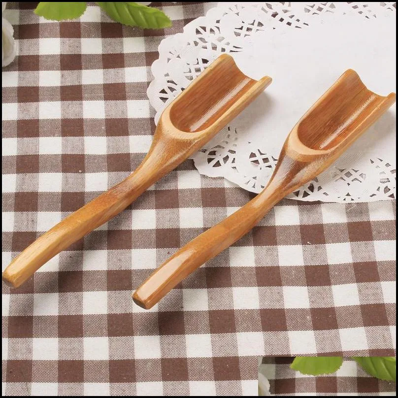 wooden bamboo tea spoon coffee tea drinking tools cooking utensil length 18cm tea scoop home kitchen accessories