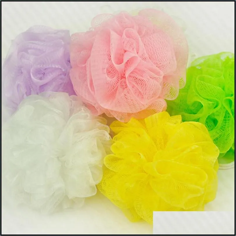 20g bath shower sponge pouf loofahs nylon mesh brush shower ball spa massage shower scrubber balls