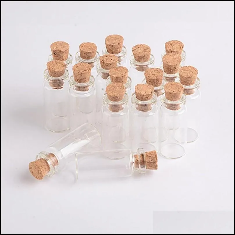 mini bayonet glass bottles with cork transparent wishing bottles 12x28x6 mm 1.4ml little glass jars pendants