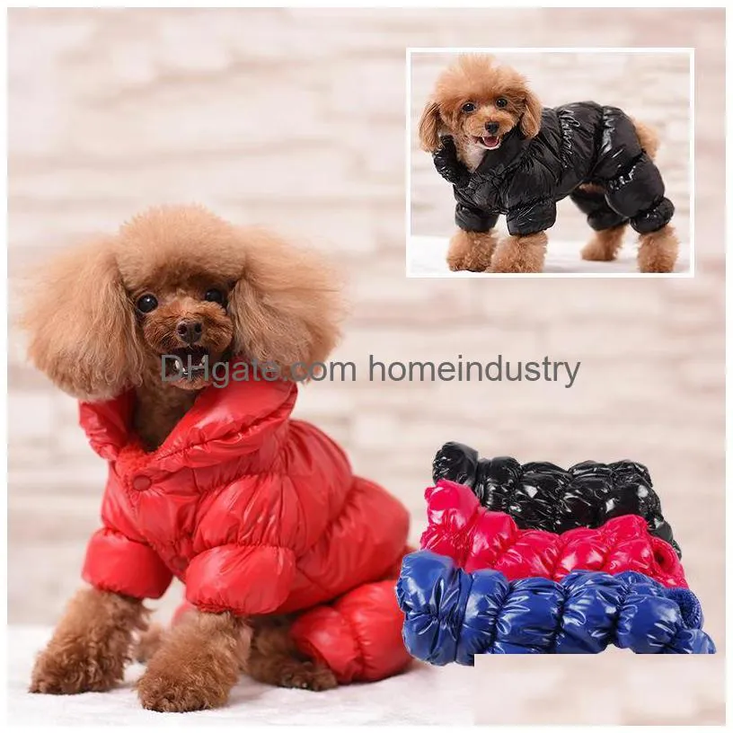 dog clothes down jacket autumn winter small pet dog space cotton candy color fourleg cotton coat