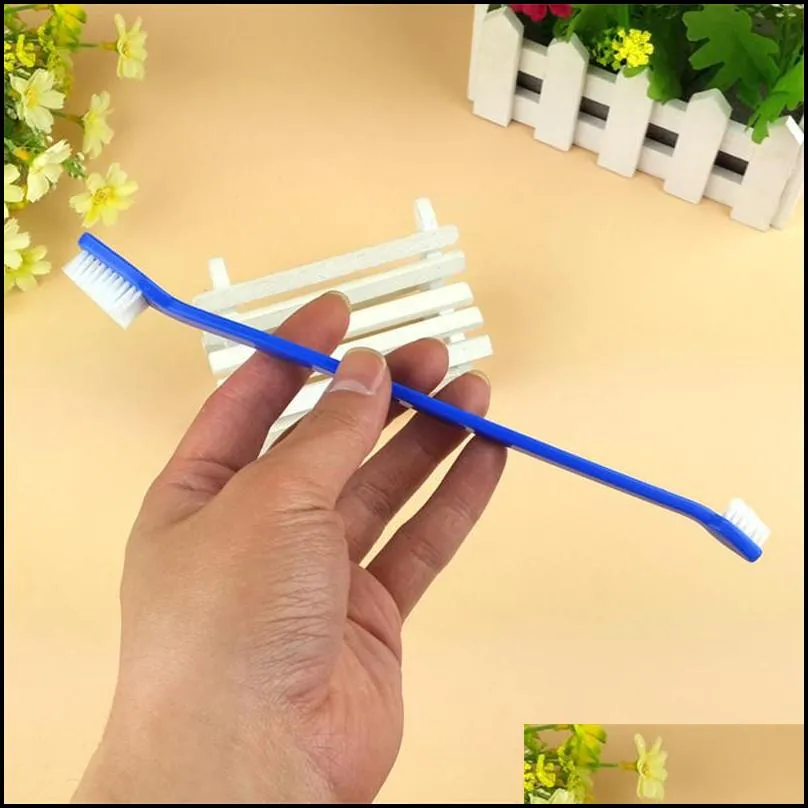 pet doubleheaded toothbrush dog cleaning brush cat massage brush pet products for dogs pets oral care