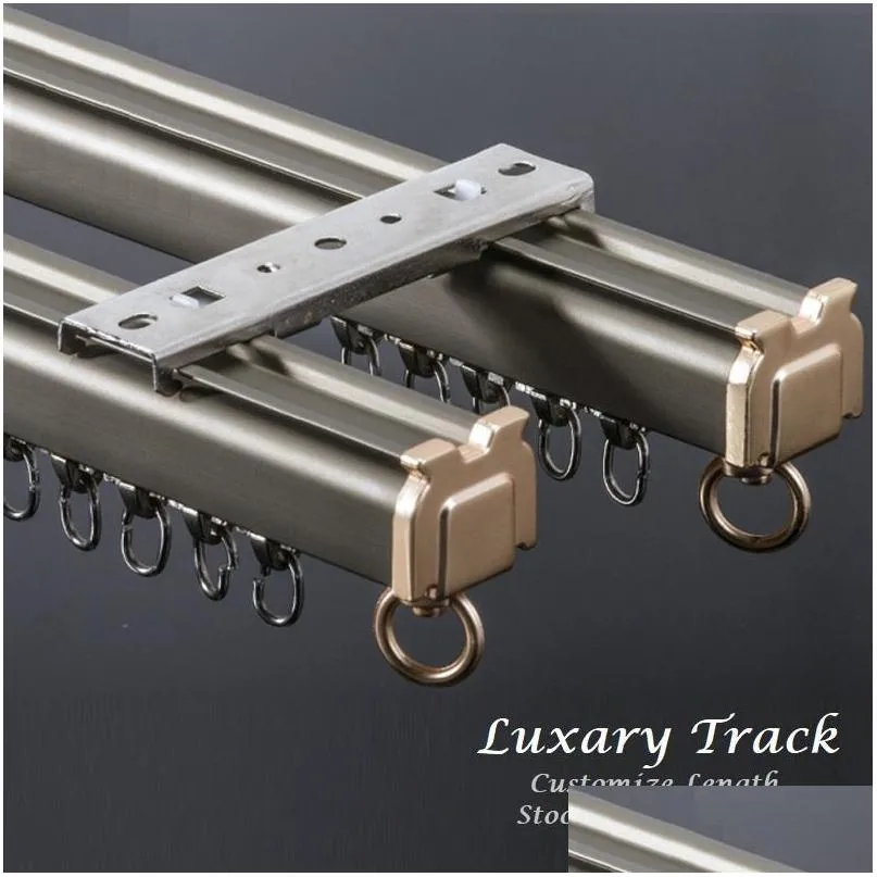 luxury curtain track single or double aluminium rail thickness 1.2mm customize length 