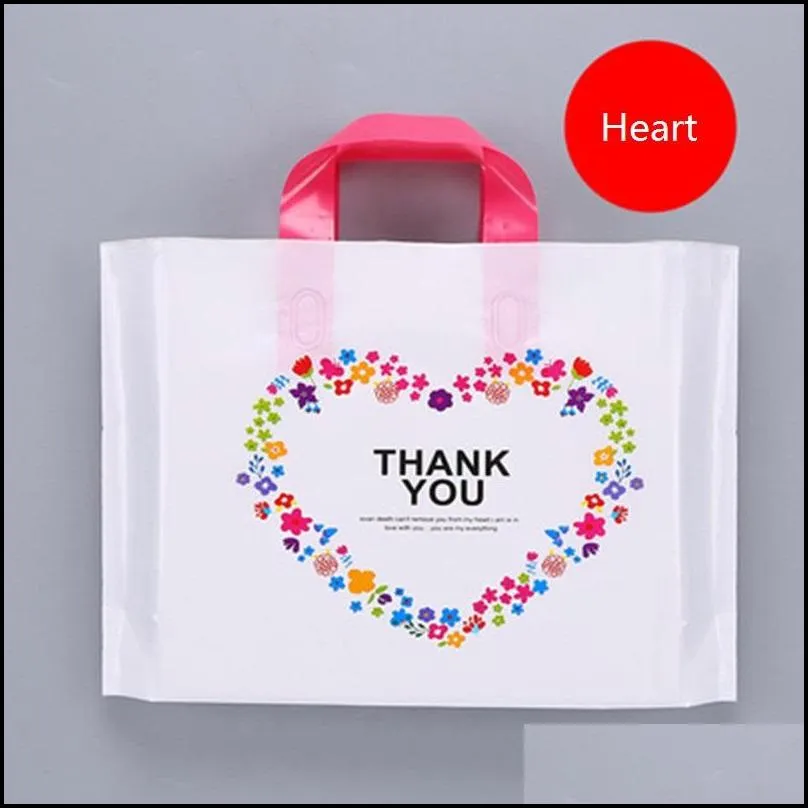 plastic clothing bag with handle shopping package bag thank you special for your transparent plastic gift bag cartoon printed gift