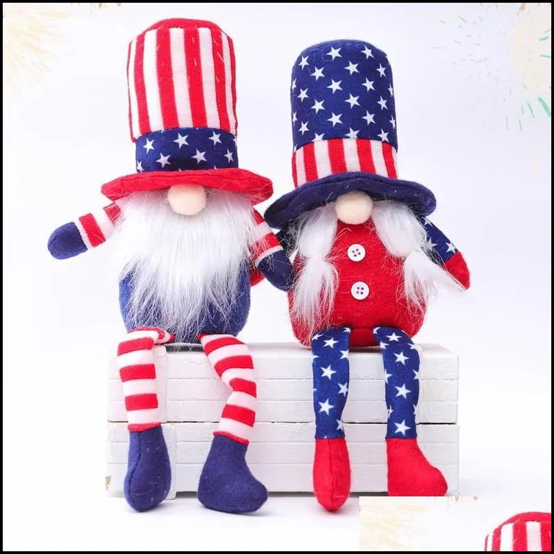 american independence day gnome red blue handmade patriotic dwarf doll kids 4th of july gift home decoration