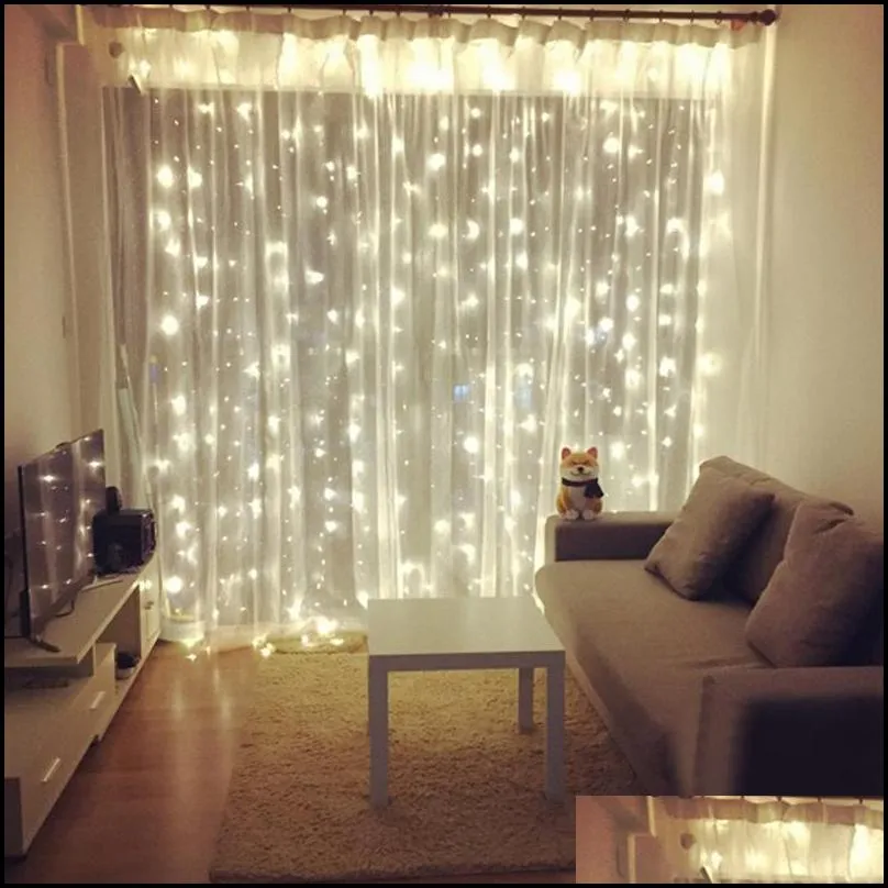 twinkle star led fairy light 300 led window curtain string light wedding party home garden bedroom outdoor indoor wall decorations