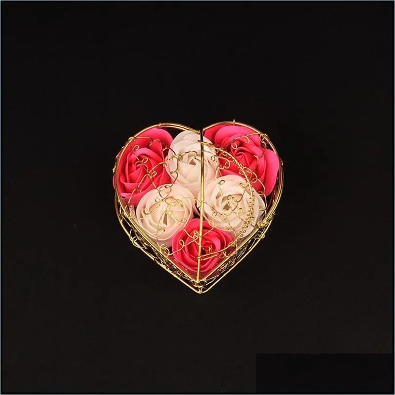 iron basket rose gift soap rose iron bar box lover flower presents valentines day gift wedding decoration