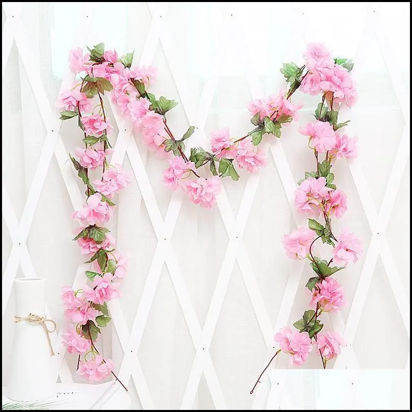 2.2m artificial flower vine cloth rose ivy flower artificial vines hanging garland decorations wedding party garden decor