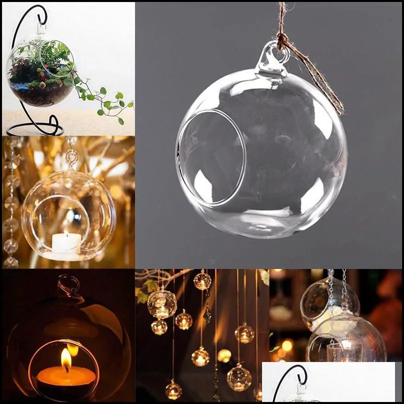 clear glass hanging candlestick terrariums tea light candle holders wedding party home decor
