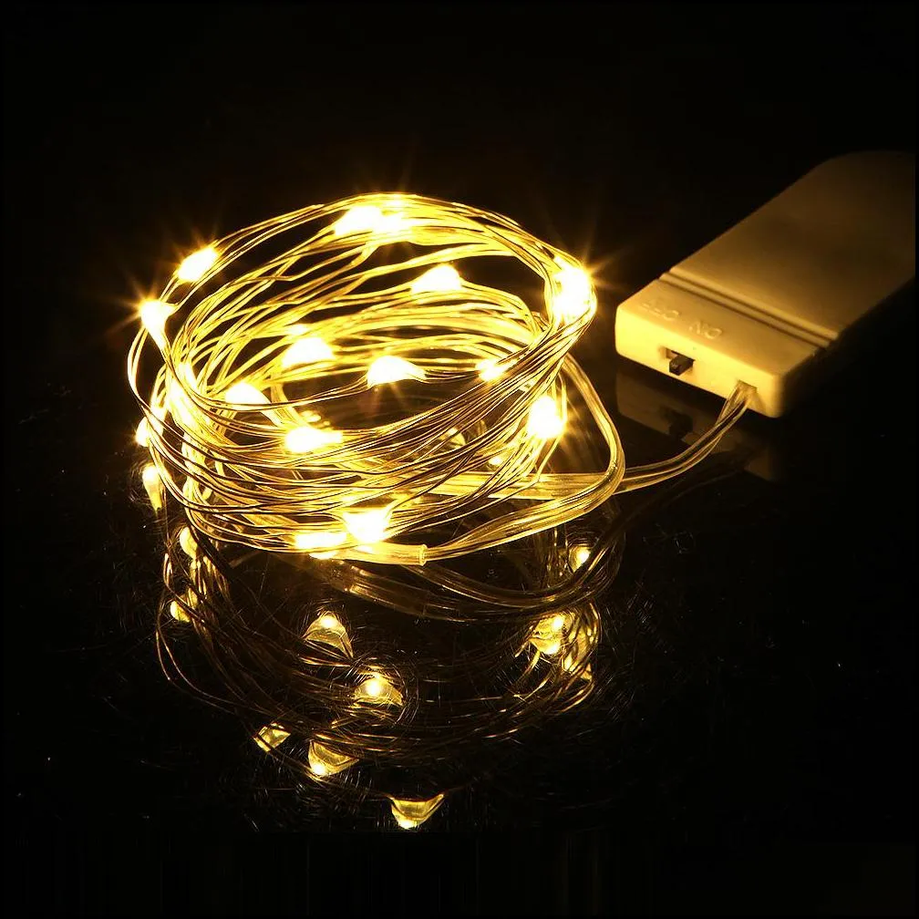 led string lights 2m  5m copper wire fairy light christmas wedding party decoration powered by battery usb led strip lamp