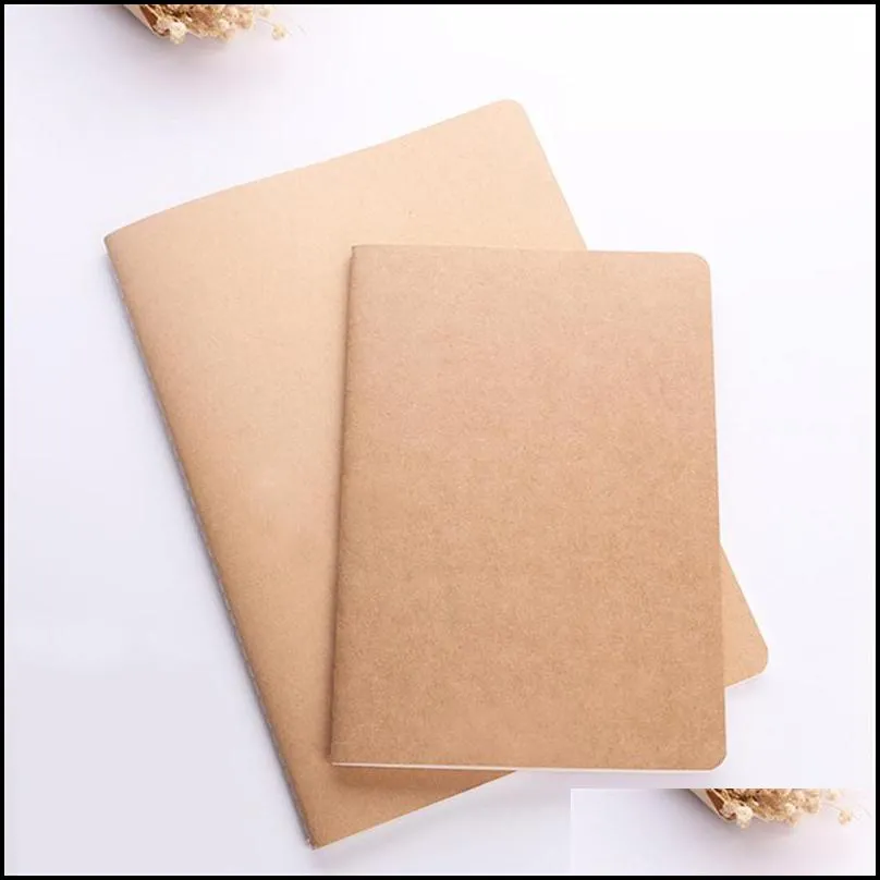 blank kraft paper notebook blank notepad book vintage soft copybook daily memos kraft cover journal notebook a4 a5 b5 student notebook