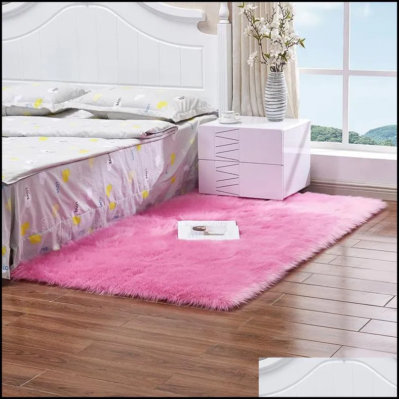 imitation wool floor mat plush soft sheepskin bedroom shaggy carpet rug bedside sofa cushion faux fur carpets