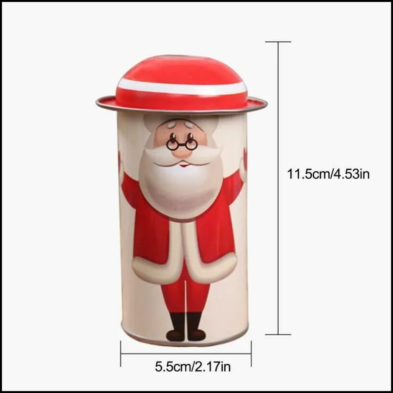 christmas candy tin box merry xmas santa claus snowman pattern snack candy storage boxes children sweets gift happy new year home