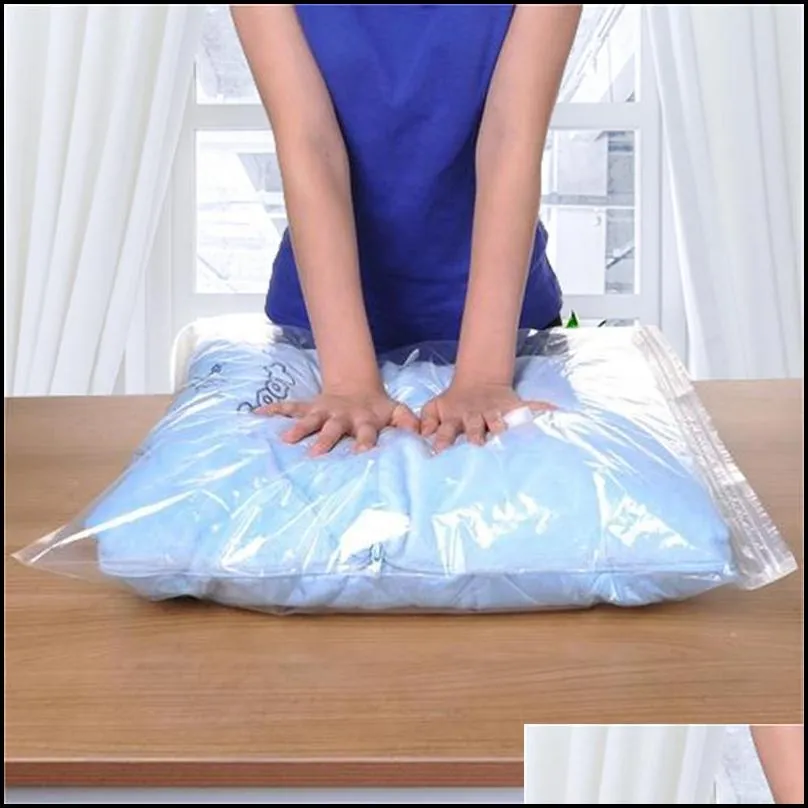 vacuum bag storage home organizer transparent border foldable clothes organizer seal compressed travel saving space bags