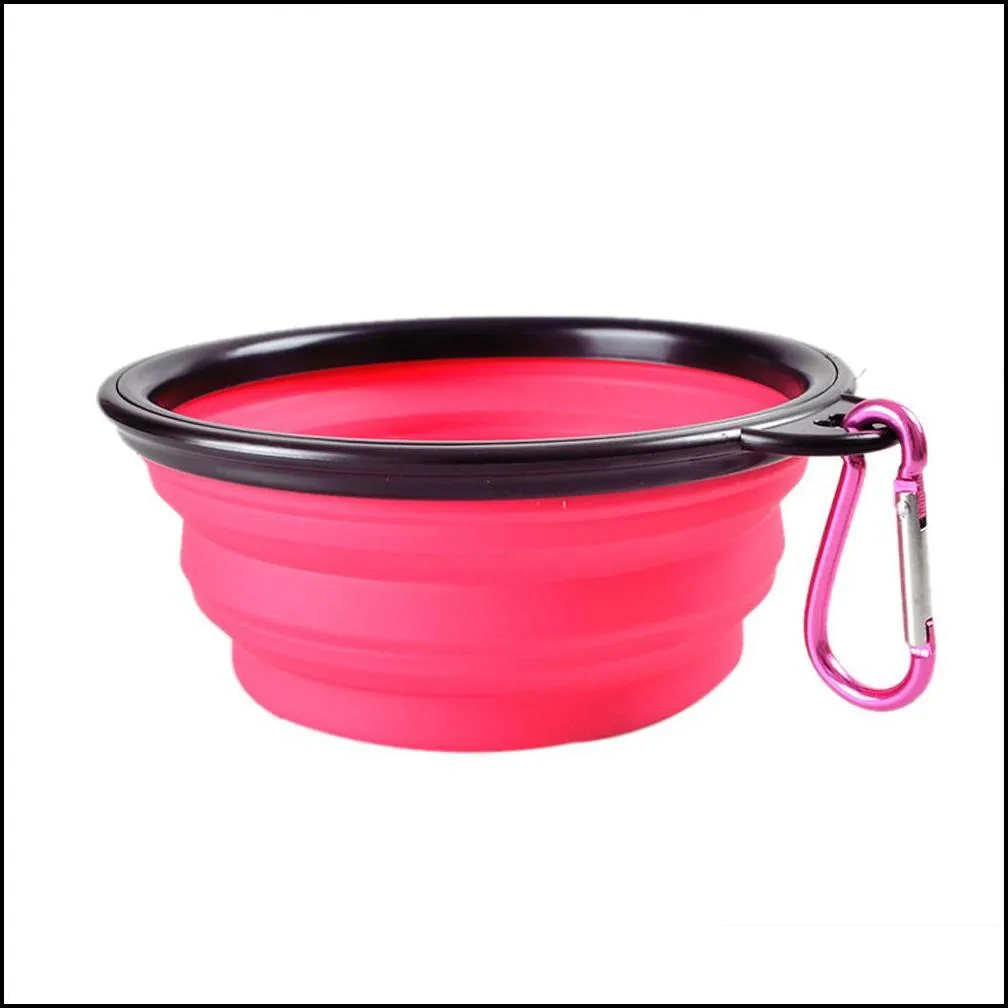 dog bowls folding silicone travel portable collapsible soft puppy doggy food container for pet cat water feeding