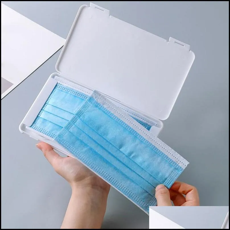 portable mask storage box rectangular dustproof mask storage case outdoor office portable disposable face masks container