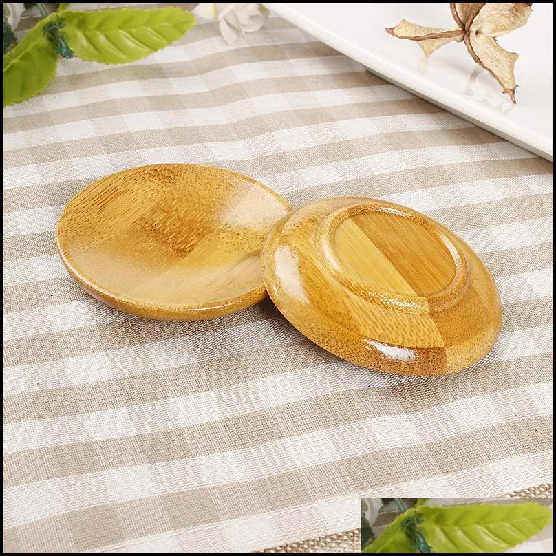 natural bamboo small round dishes rural amorous feelings wooden sauce and vinegar plates tableware plates tray