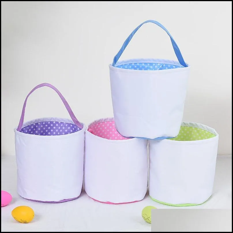 easter bunny basket blank polyester cloth candy egg baskets for easter spring party kids toys