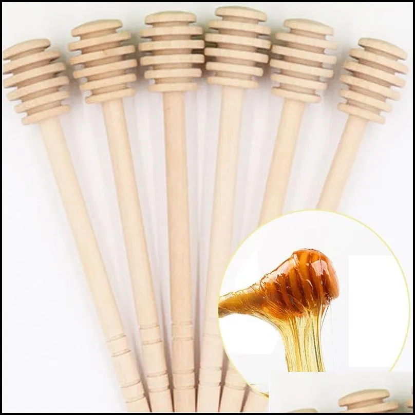 wooden honey stick dipper party supply wood honey spoon stick for honey jar long handle mixing stick