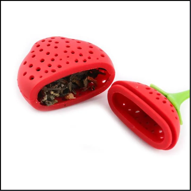 silicone fruit cute tea bag funny loose leaf tea infuser in strawberry and lemon shape filter device herbal spice diffuser