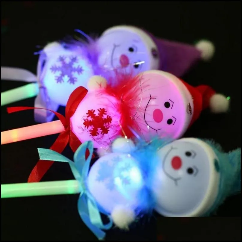 christmas led flashing sticks lightup toys kids christmas snowman decorative with glow stick baby new year gifts