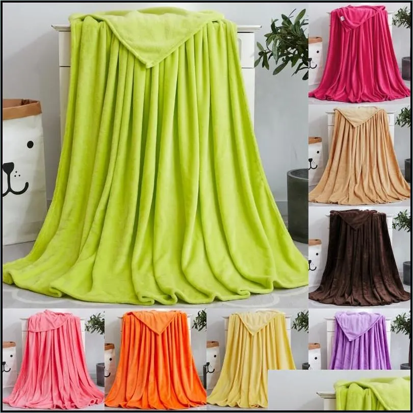 coral fleece blanket solid color flannel blanket winter warm soft bedroom throw blankets portable light weight quilt