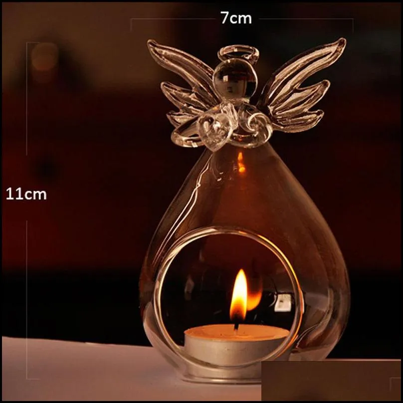 angel glass candlestick crystal hanging tea light candle holder home decor candlestick house home candle holders